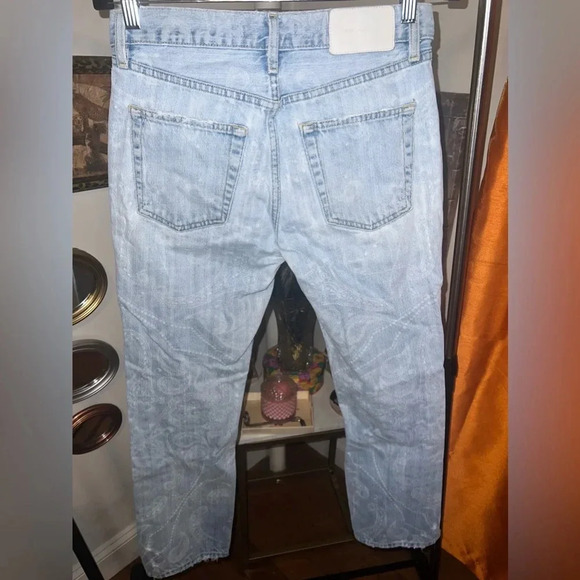 Jonathan Simkhai Paisley Print Distressed Jeans size 26 - Picture 2 of 7